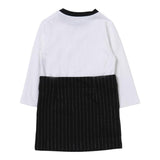Balmain Abito Manica Lunga Bicolore con Culotte Bianco/Nero per Neonata BT1020 BIANCO/NERO BALMAIN 