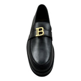Balmain Mocassino tinta unita con Logo Nero per Bambina BW0P96 NERO BALMAIN 
