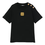 Balmain T-Shirt tinta unita con Logo Nero per Neonata BW8581 NERO BALMAIN 