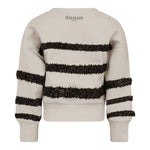 Balmain Felpa tinta unita con Applicazioni Beige per Bambina BX4A20 BEIGE BALMAIN 