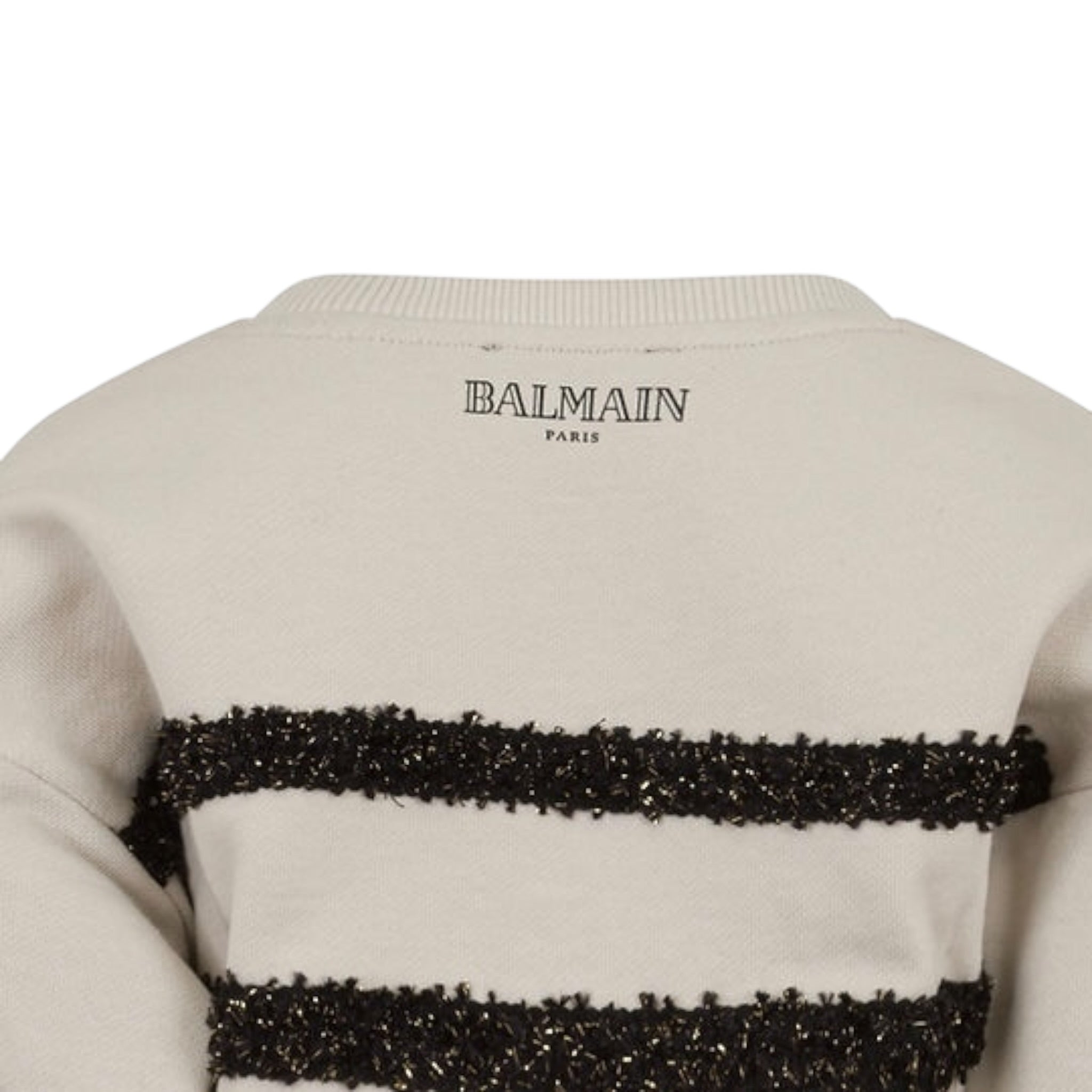 Balmain Felpa tinta unita con Applicazioni Beige per Bambina BX4A20 BEIGE BALMAIN 