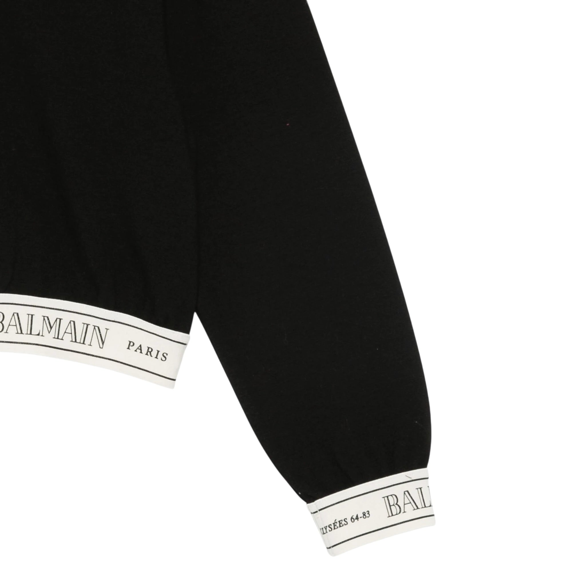 Balmain Felpa Girocollo tinta unita con Profili Logati Nero per Bambina BX4B90 NERO BALMAIN 