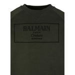Balmain Felpa Chiusa Girocollo tinta unita con Stampa Verde per Bambino BX4P80 VERDE BALMAIN 