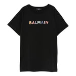 Balmain T-Shirt tinta unita con Stampa Nero per Bambino BX8R31 NERO BALMAIN 