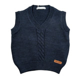 Barcellino Gilet tinta unita In Filo Blu per Neonato 105425 BLU BARCELLINO 