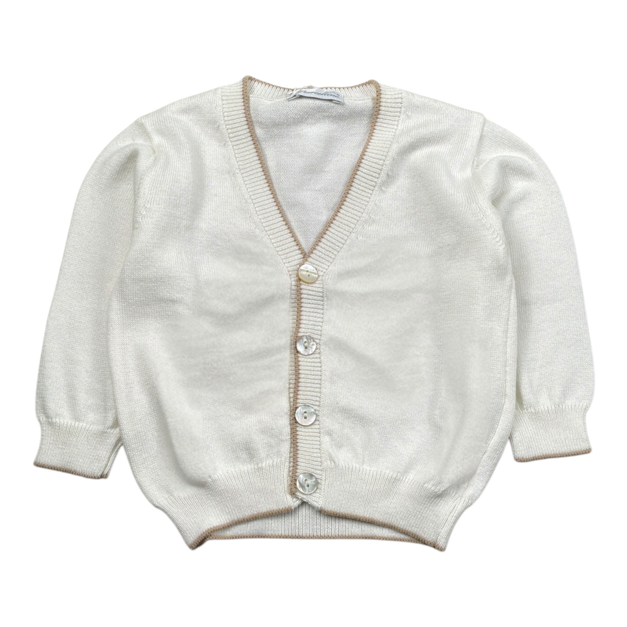 Barcellino Cardigan tinta unita con Bottoni Bianco per Neonato 110626 BIANCO BARCELLINO 