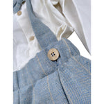 Barcellino Completo 3Pz Camicia Body-Papillon-Salopette-Cardigan Bianco per Neonato 115105 BIANCO BARCELLINO 