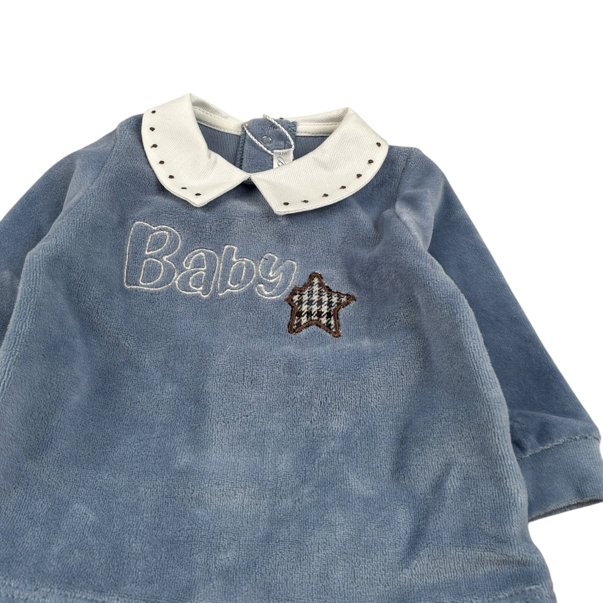 Barcellino Completo 2Pz Maglia-Ghettina Azzurro per Neonato 125202 AZZURRO BARCELLINO 