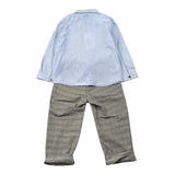 Barcellino Completo 3Pz Camicia-Pantalone-Gilet Azzurro per Neonato 125210 AZZURRO BARCELLINO 