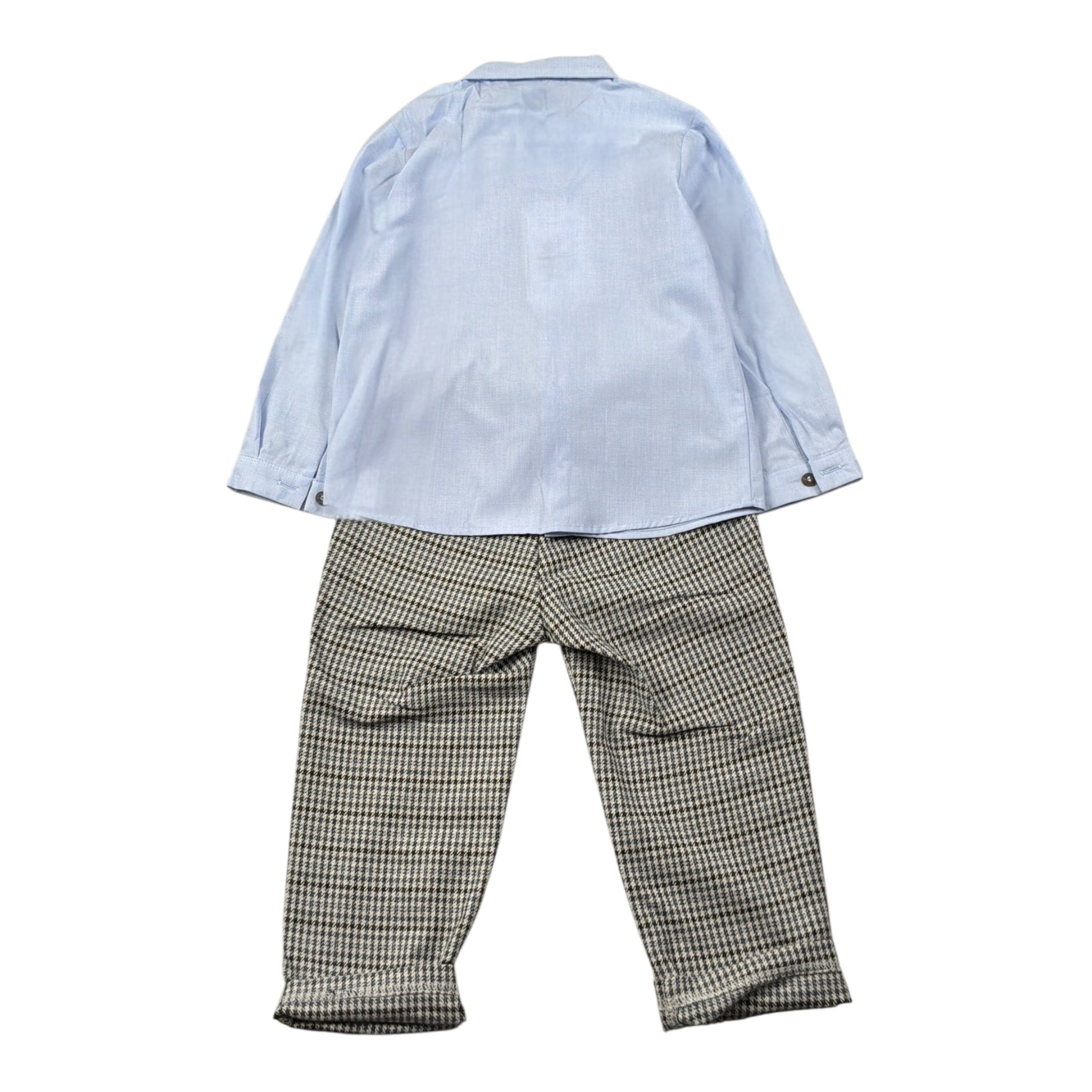 Barcellino Completo 3Pz Camicia-Pantalone-Gilet Azzurro per Neonato 125210 AZZURRO BARCELLINO 