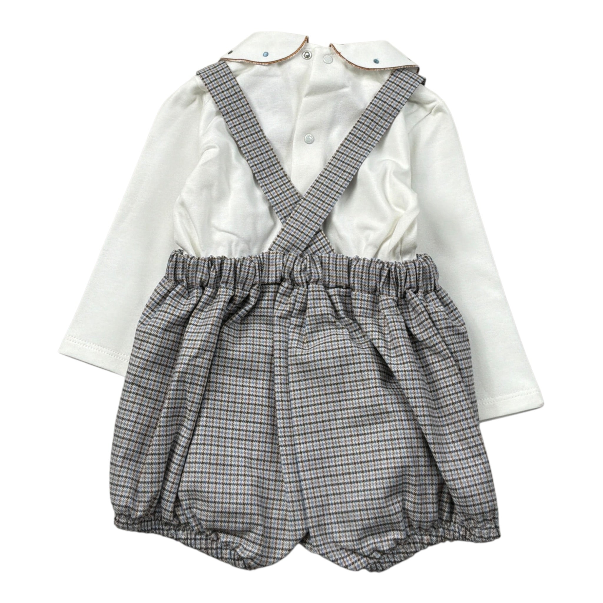 Barcellino Completo 2Pz Camicia-Salopette Bianco per Neonata 125409 BIANCO BARCELLINO 