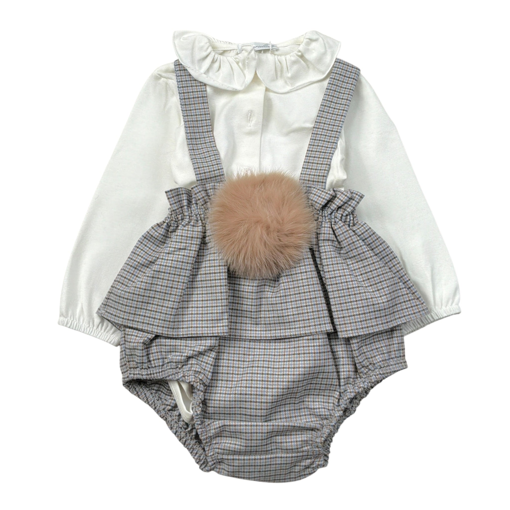 Barcellino Completo 2Pz Camicia-Salopette Bianco per Neonata 125413 BIANCO BARCELLINO 