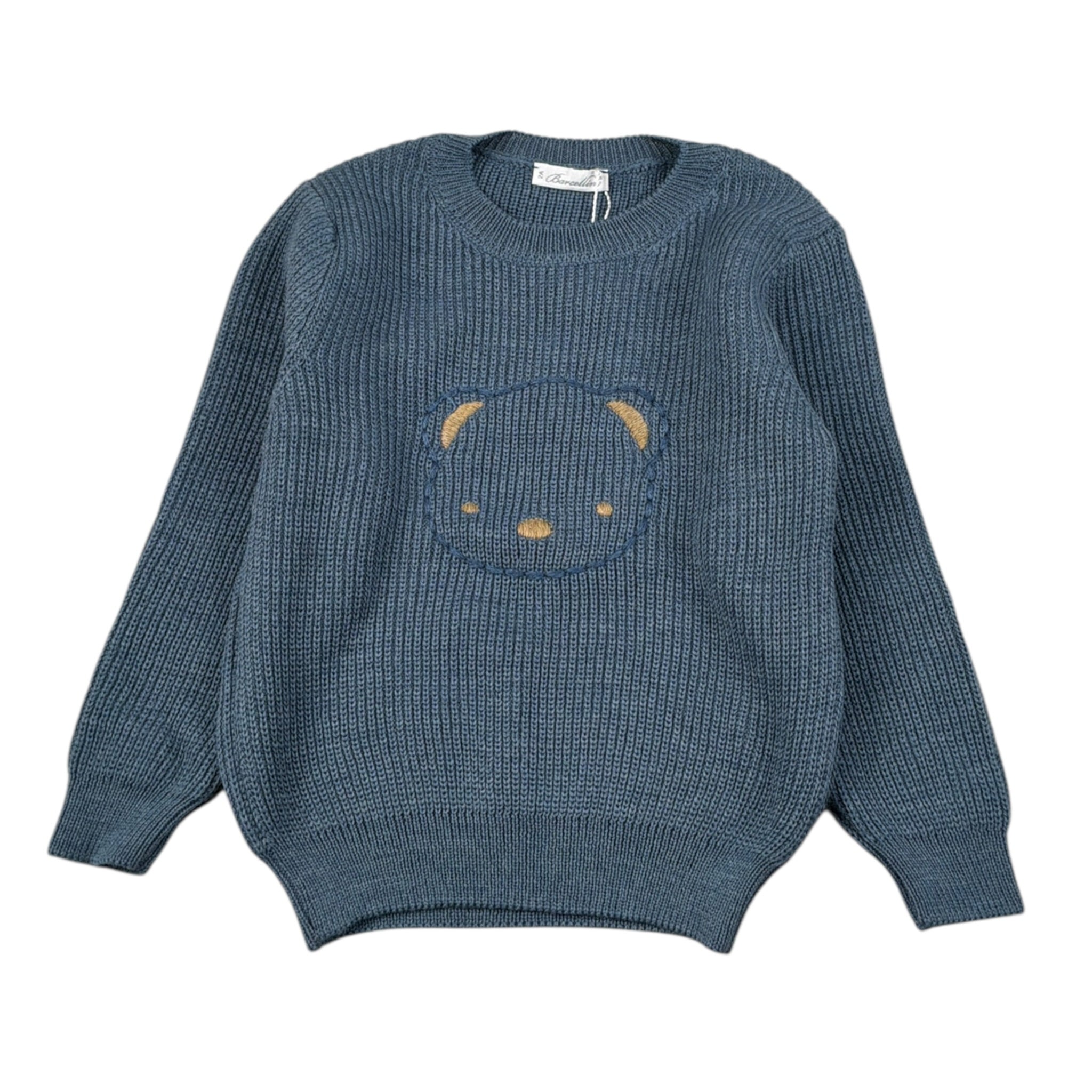 Barcellino Maglia tinta unita con Stampa Azzurro per Neonato 125515 AZZURRO BARCELLINO 