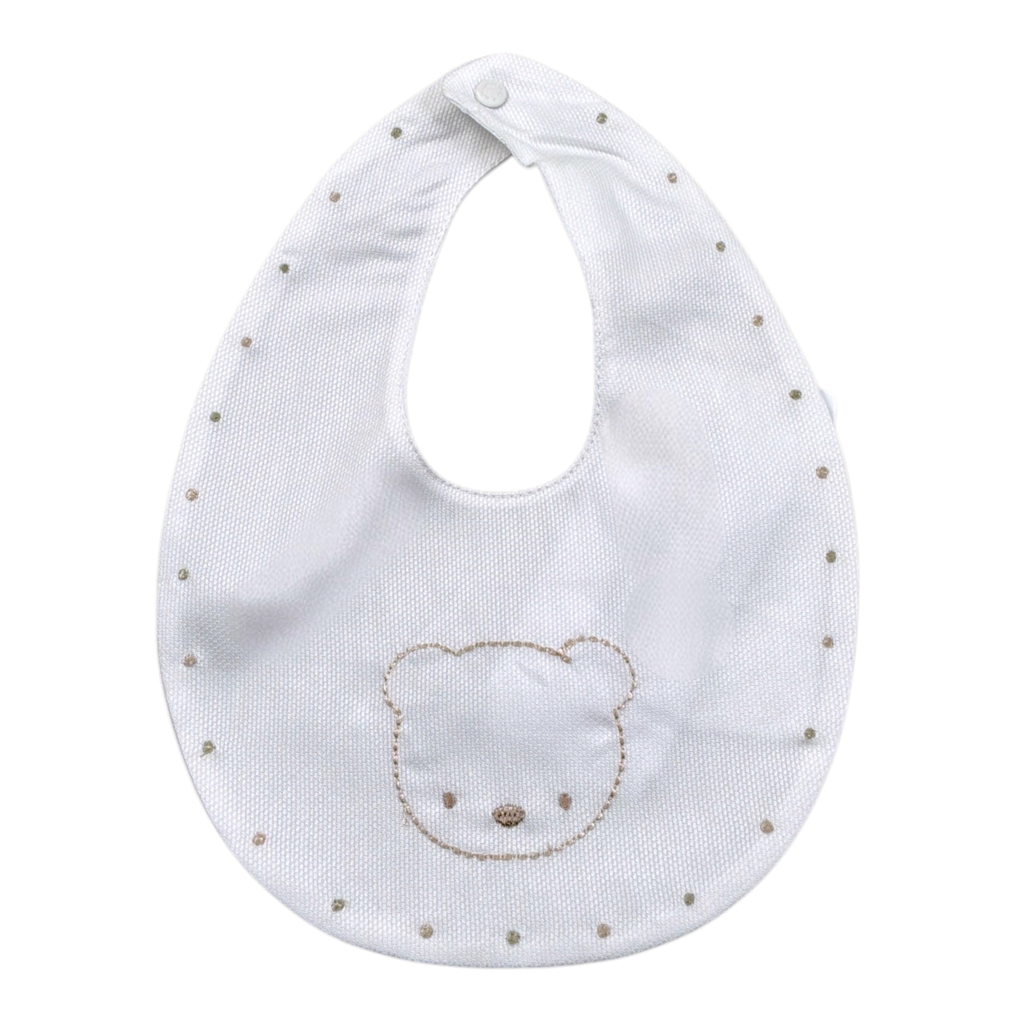 Barcellino Bavetta tinta unita con Stampa Bianco per Neonato 125604 BIANCO BARCELLINO 