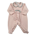 Barcellino Tutina tinta unita con Colletto Rosa per Neonata 125701 ROSA BARCELLINO 