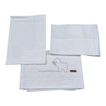 Barcellino Set Lenzuola 3Pz tinta unita con Stampa Bianco per Neonato 4687 BIANCO BARCELLINO 