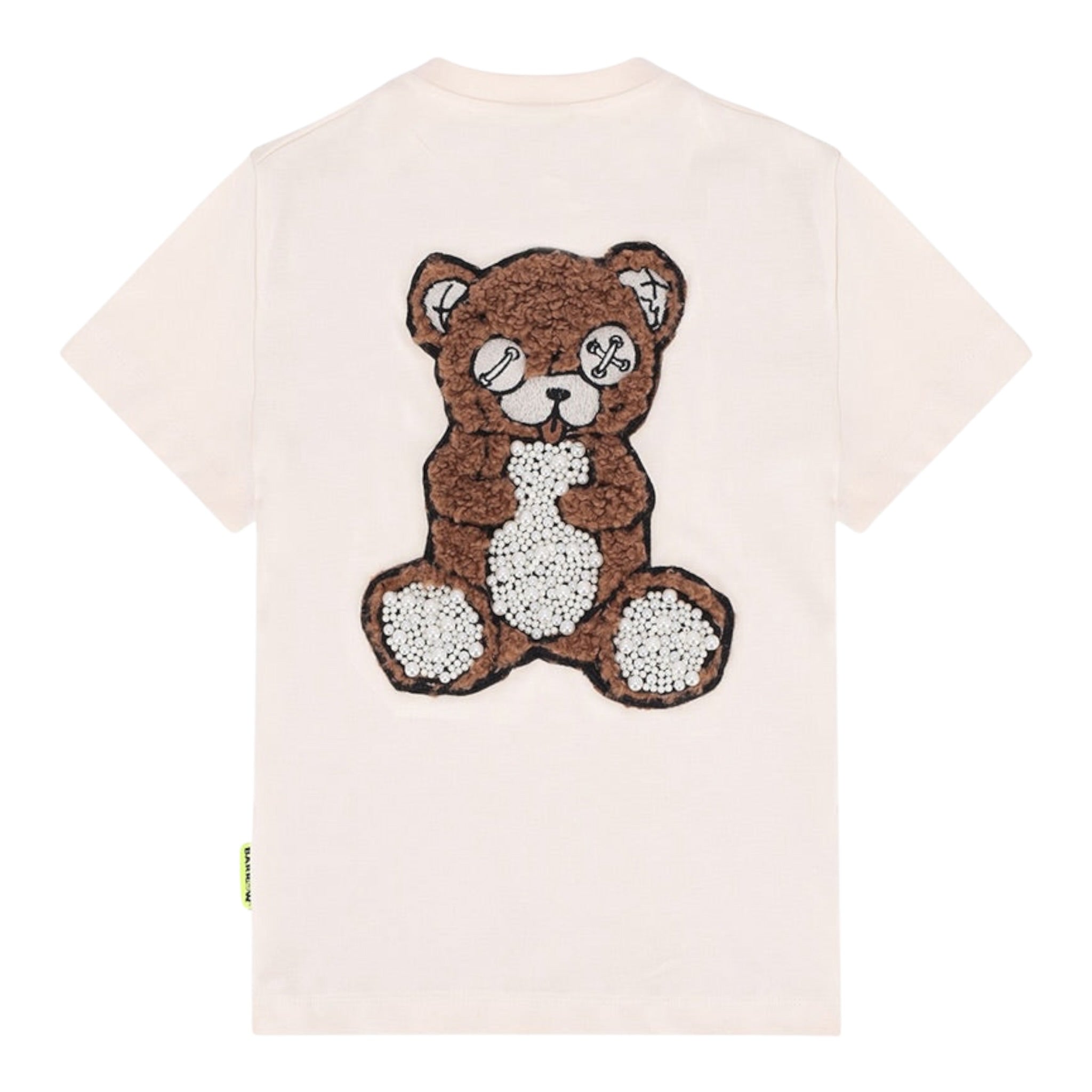 Barrow Kids T-Shirt Girocollo tinta unita con Stampe Crema per Bambino F5BKJGTH133 CREMA BARROW KIDS 