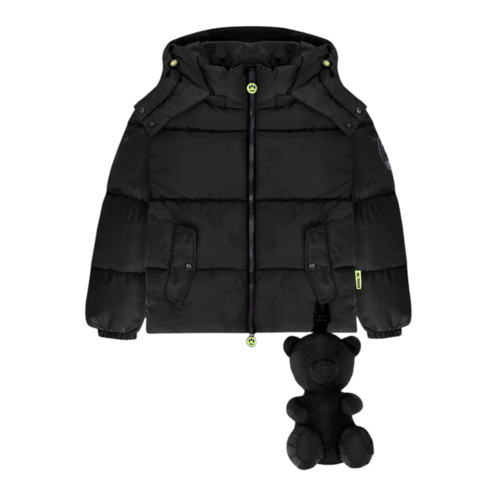 Barrow Kids Giubbino tinta unita con Zip E Cappuccio Nero per Bambina F5BKJUPF031X NERO BARROW KIDS 