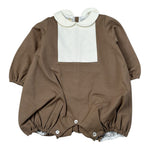 Bear Pagliaccetto Bicolore con Colletto Marrone per Neonata 607 MARRONE BEAR 