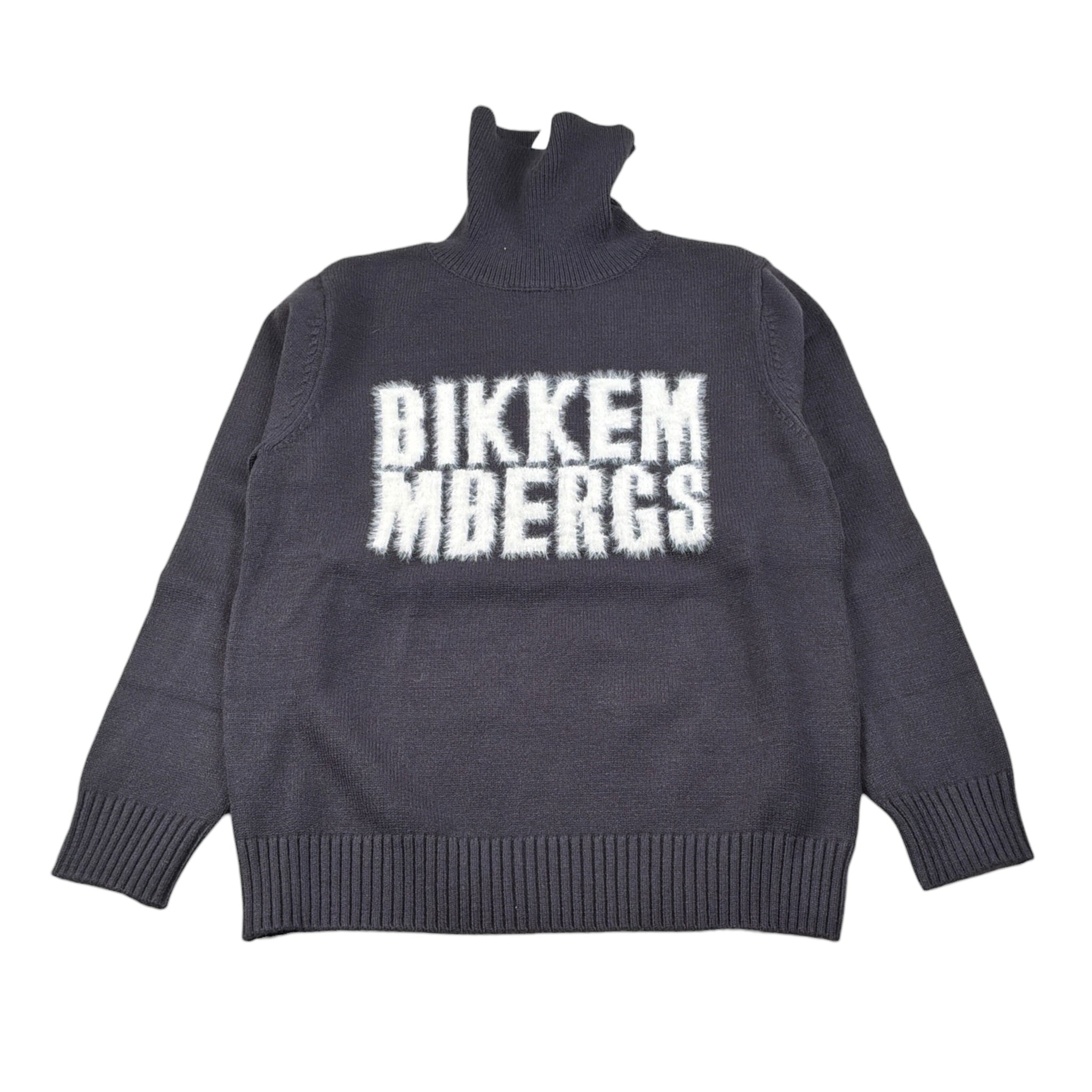 Bikkembergs Maglia Collo Alto tinta unita con Stampa Blu per Bambino BK3646 BLU BiKKEMBERGS 