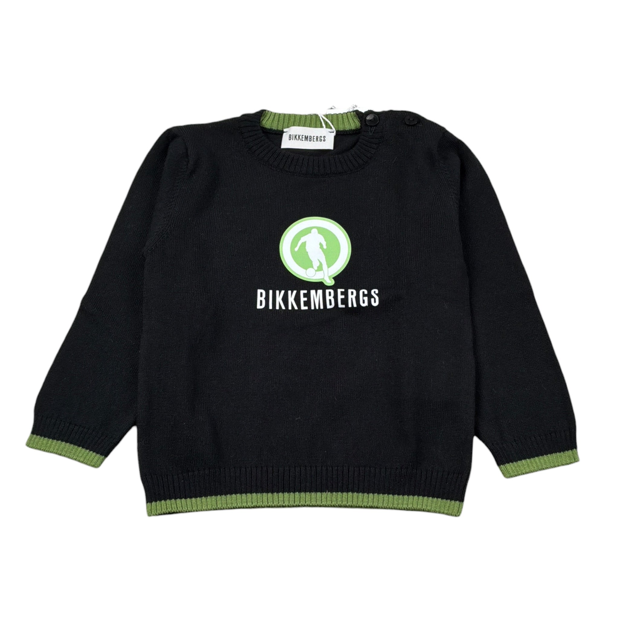 Bikkembergs Maglia tinta unita con Stampa Nero per Bambino BK3803J NERO BiKKEMBERGS 