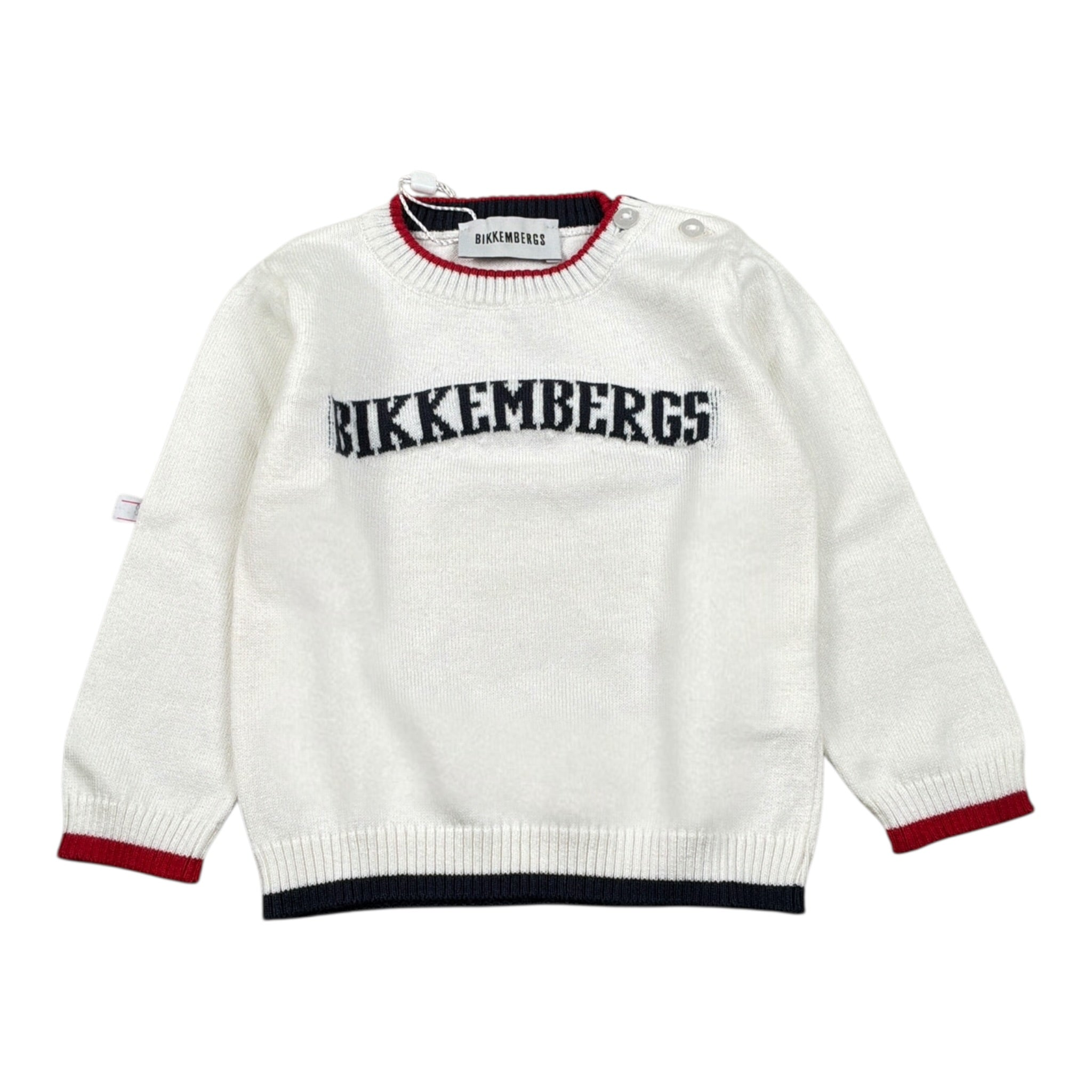 Bikkembergs Maglia tinta unita con Stampa Bianco per Neonato BK3823 BIANCO BiKKEMBERGS 