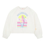 Billieblush Felpa Chiusa Girocollo tinta unita con Stampa Panna per Bambina U20882 PANNA BillIEBLUSH 