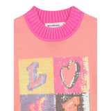 Billieblush Abito Manica Lunga tinta unita con Paillettes Pesca per Bambina U21283 PESCA BillIEBLUSH 
