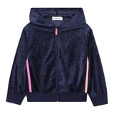 Billieblush Felpa con Zip E Cappuccio tinta unita In Ciniglia Blu per Neonata U21365N BLU BillIEBLUSH 