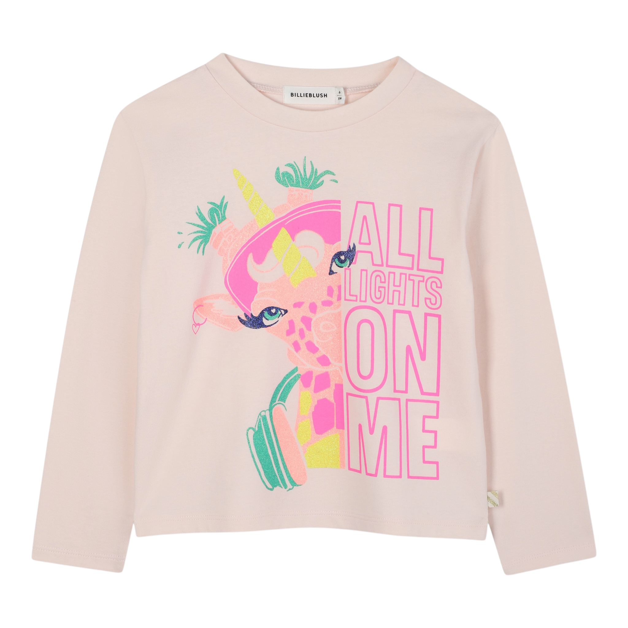 Billieblush Shirt Girocollo tinta unita con Brillantini Rosa per Bambina U21400J ROSA BillIEBLUSH 