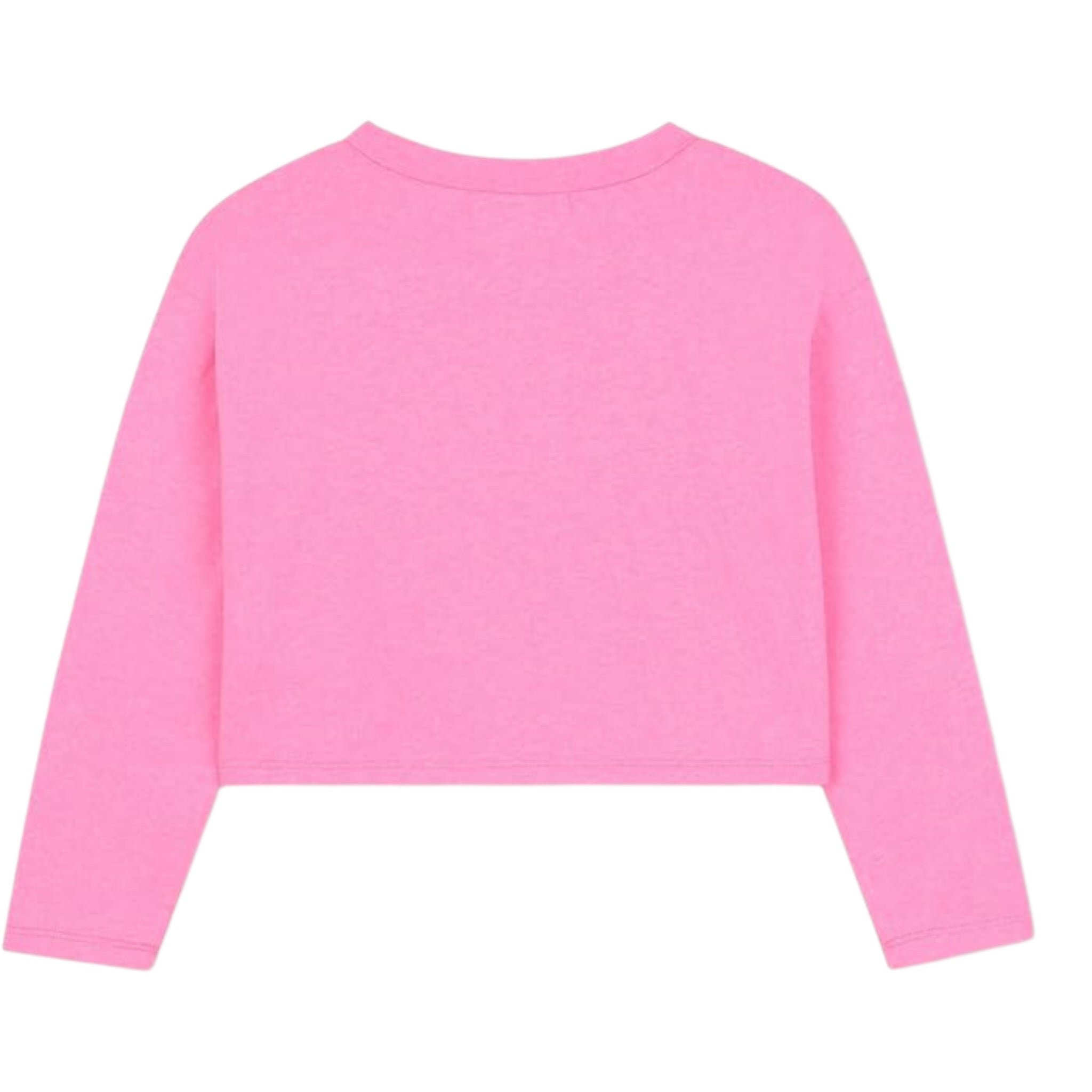 Billieblush Shirt Girocollo tinta unita con Ricami Rosa Fluo per Bambina U21406 ROSA FLUO BillIEBLUSH 