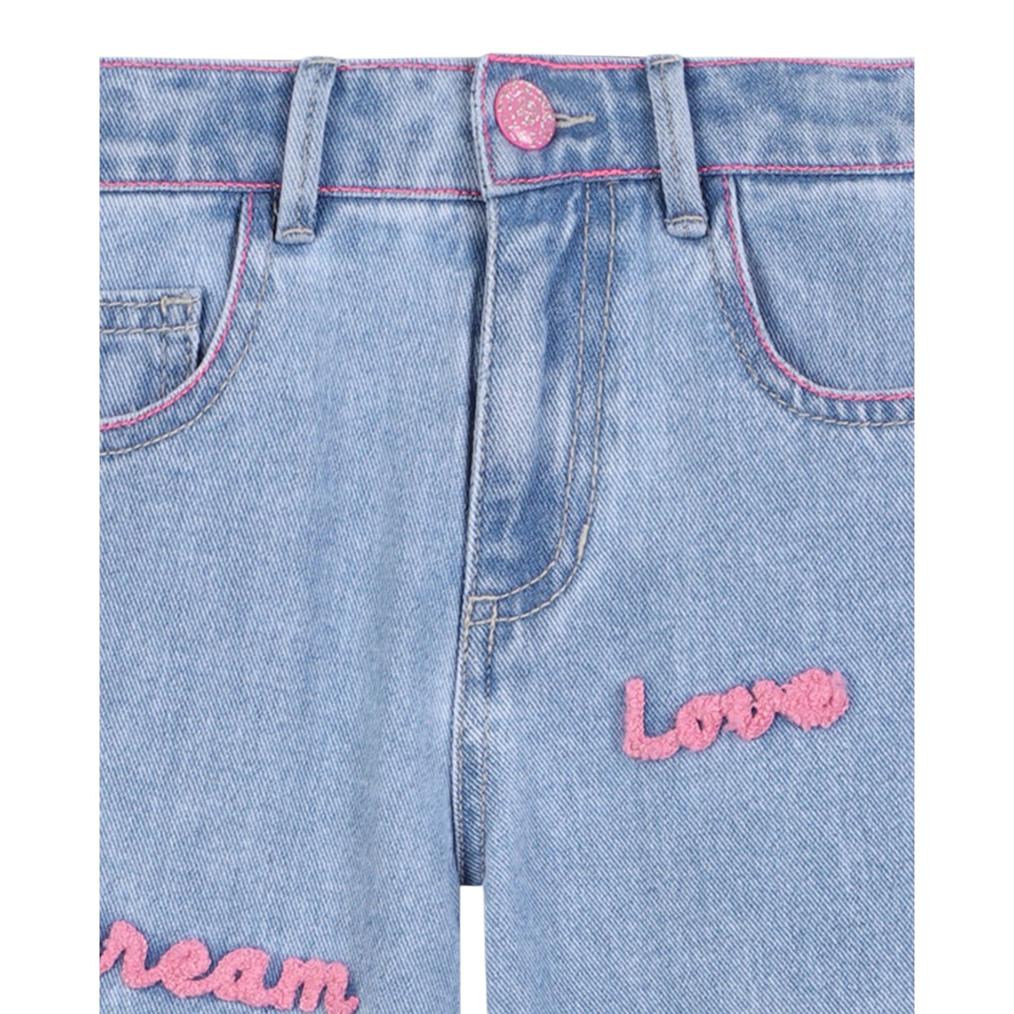 Billieblush Jeans tinta unita con Ricami Azzurro per Bambina U21591 AZZURRO BillIEBLUSH 