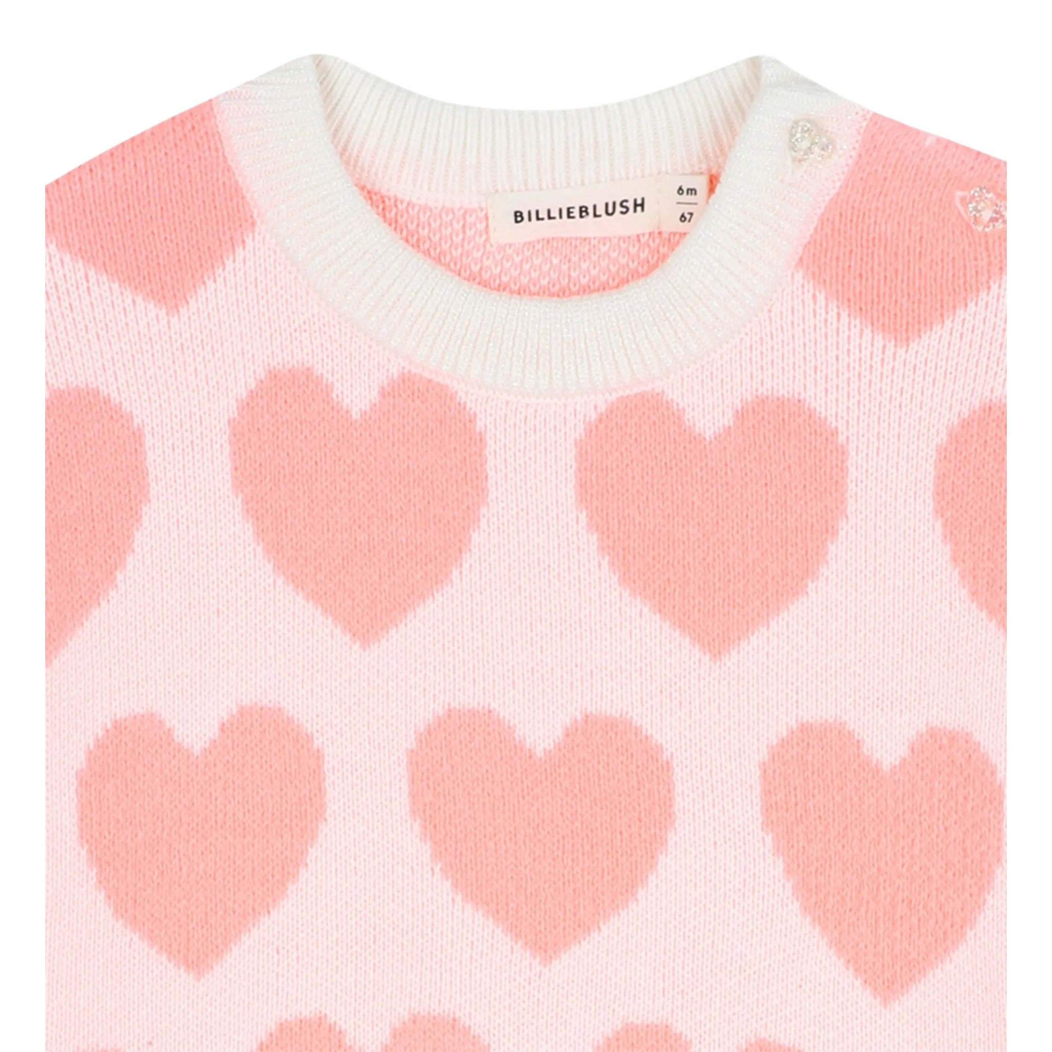 Billieblush Abito Manica Lunga Fantasia Cuori Rosa per Neonata U21656 ROSA BillIEBLUSH 