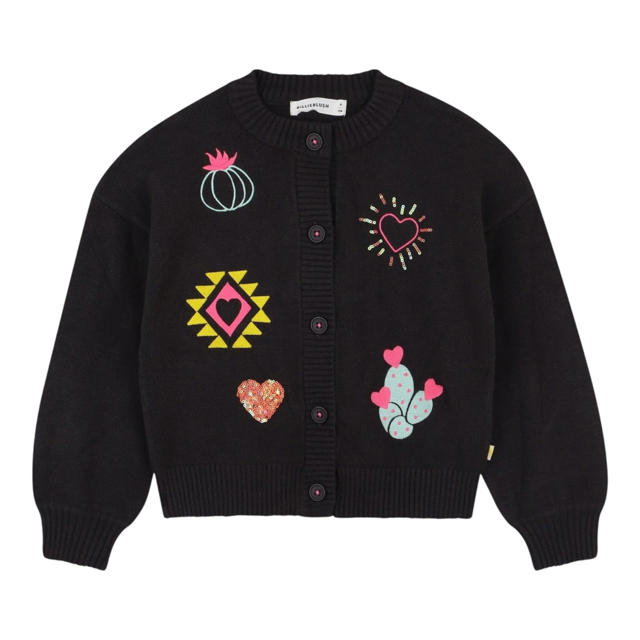 Billieblush Cardigan tinta unita con Ricami Grigio per Bambina U22389 GRIGIO BillIEBLUSH 