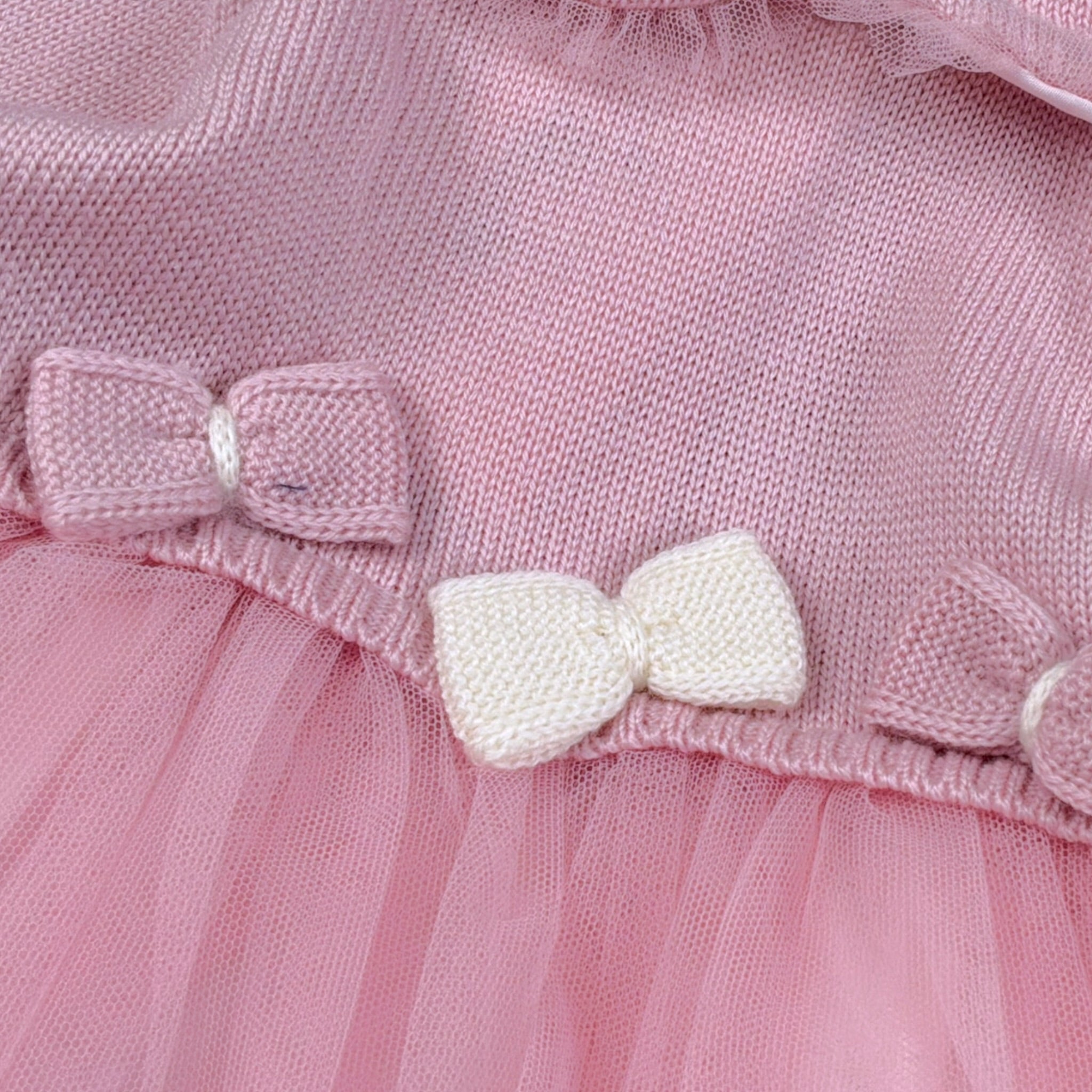 Bimbalo' Abito tinta unita con Tulle Rosa per Neonata 7363 ROSA BIMBALO' 