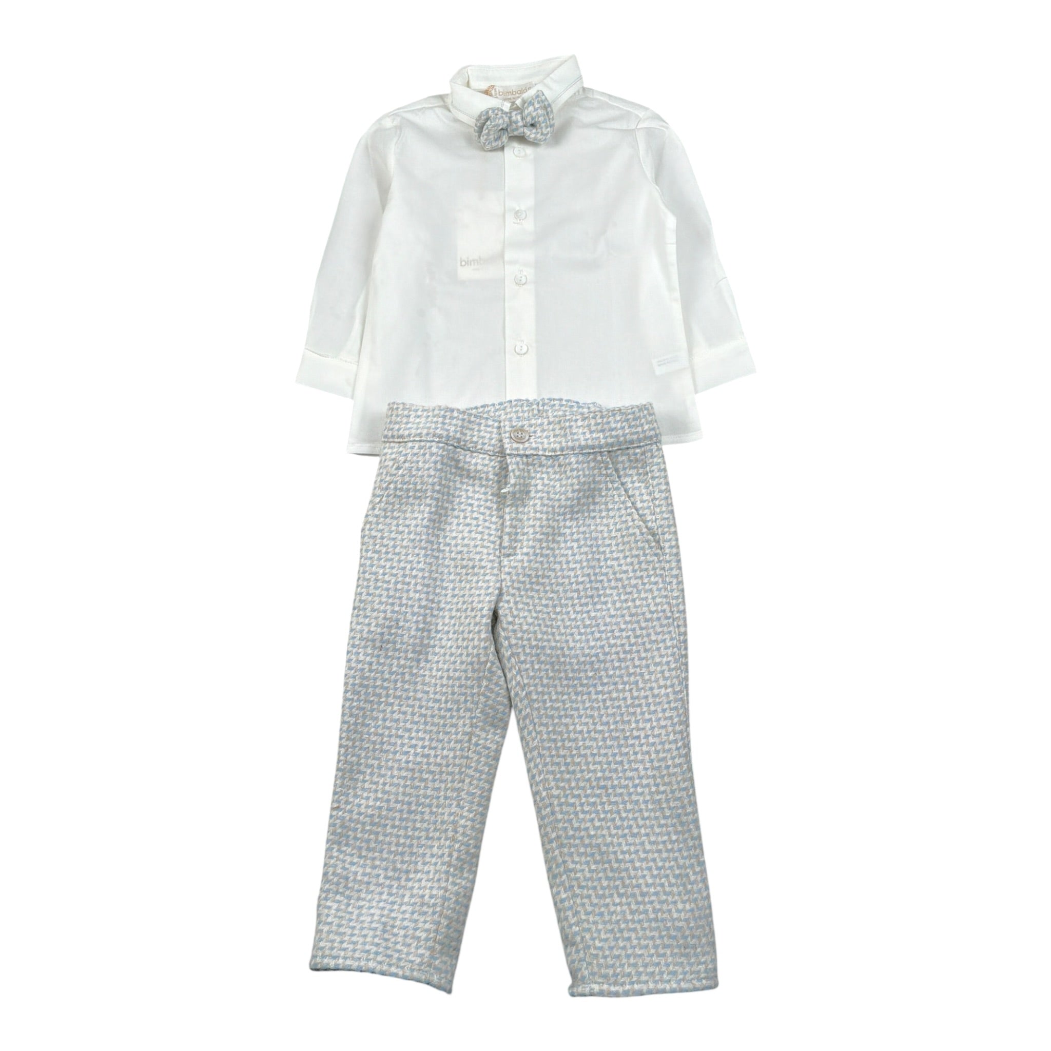 Bimbalo' Completo Cerimonia 3Pz Camicia-Pantalone-Papillon Bianco per Neonato 7455 BIANCO BIMBALO' 