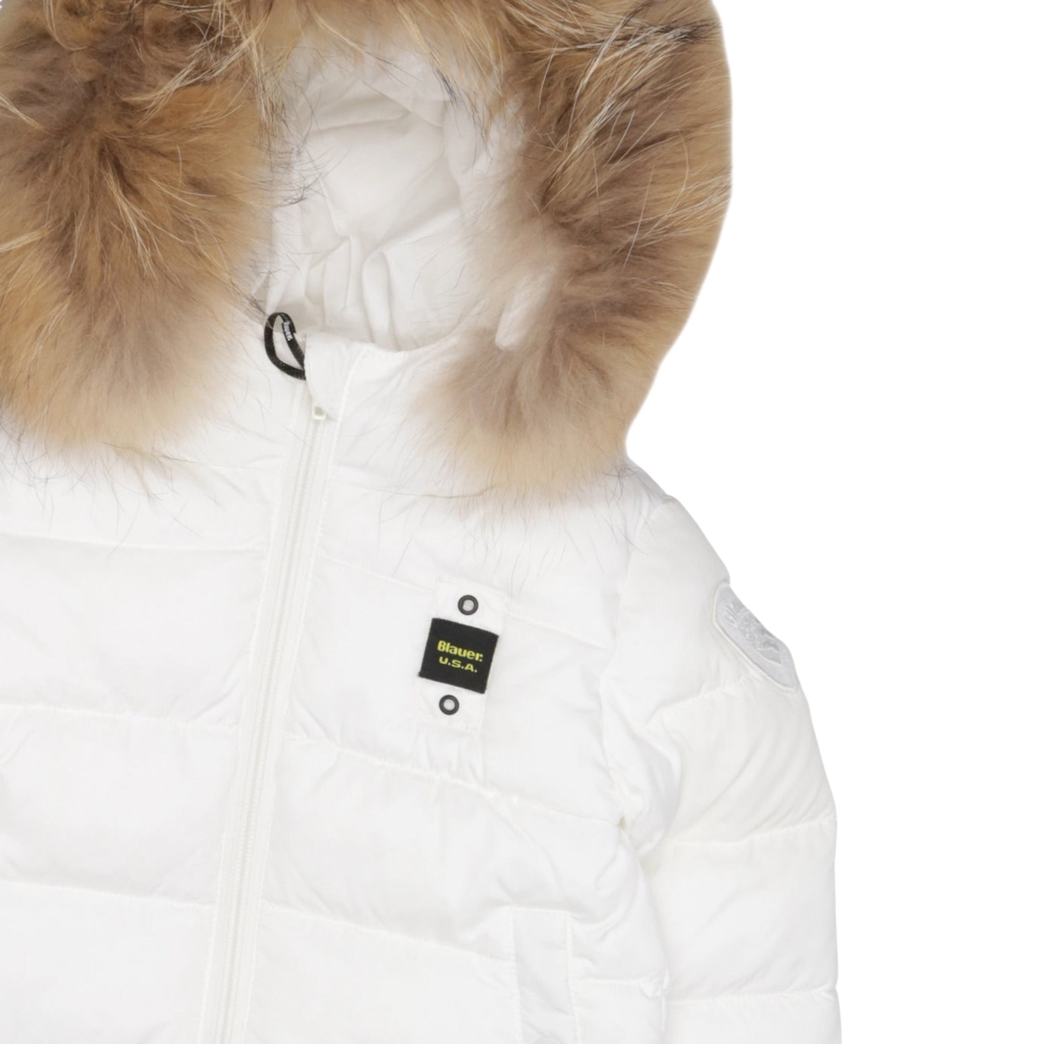Blauer Giubbino tinta unita con Cappuccio Bianco per Neonato 23WBBXC2296 BIANCO BLAUER 