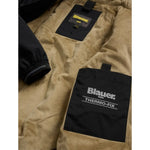 Blauer Giubbino tinta unita con Cappuccio Nero per Neonato 24WBBXC02551 NERO BLAUER 