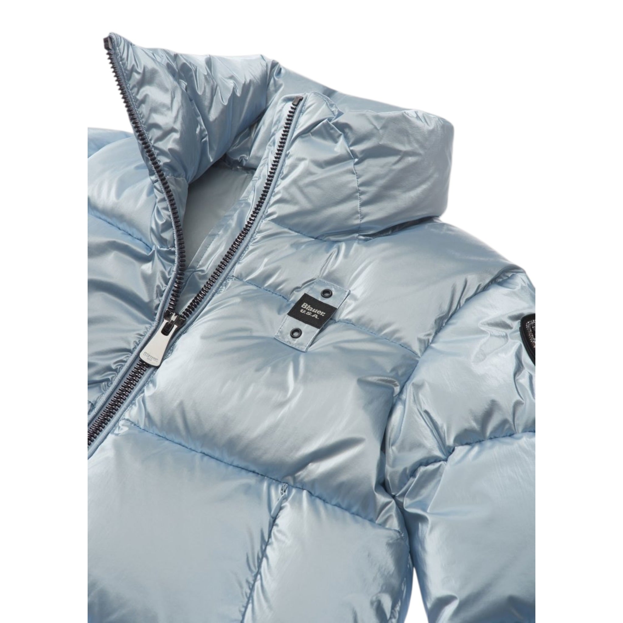Blauer Giubbino tinta unita con Zip E Cappuccio Azzurro per Neonato 24WBLGC03521 AZZURRO BLAUER 