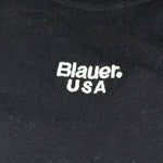Blauer Shirt tinta unita con Stampa Nero per Bambino 25BLKH01476 NERO BLAUER 