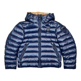Blauer Giubbino tinta unita con Zip E Cappuccio Blu per Bambino 25WBLKC02426 BLU BLAUER 