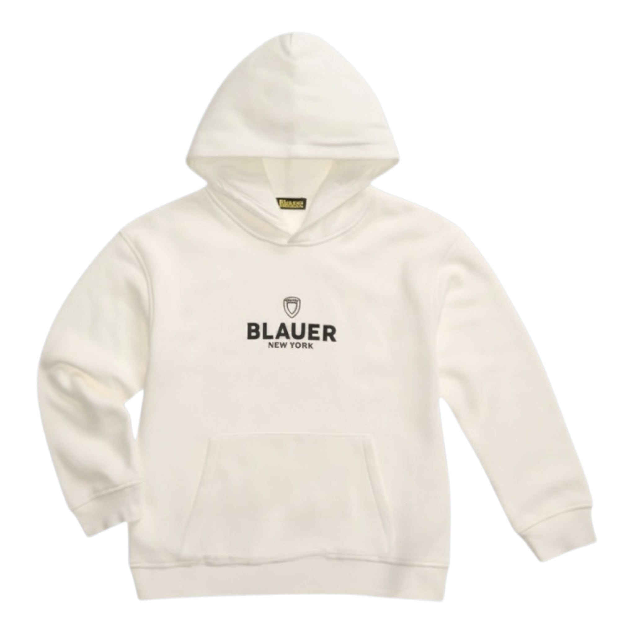 Blauer Felpa tinta unita con Cappuccio E Stampa Bianco per Bambino 25WBLKF08478 BIANCO BLAUER 
