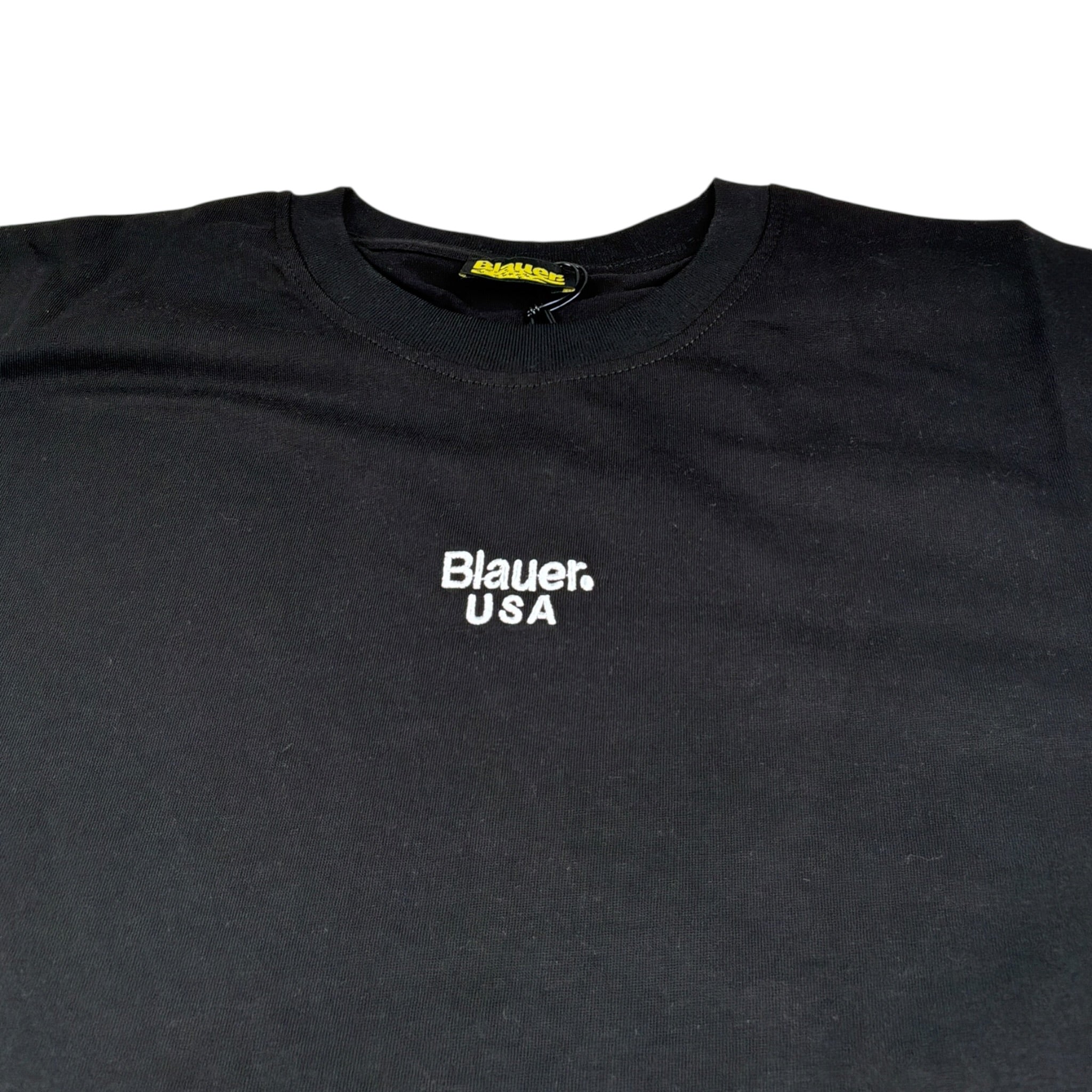 Blauer T-Shirt tinta unita con Stampa Nero per Bambino 25WBLKH02477J NERO BLAUER 