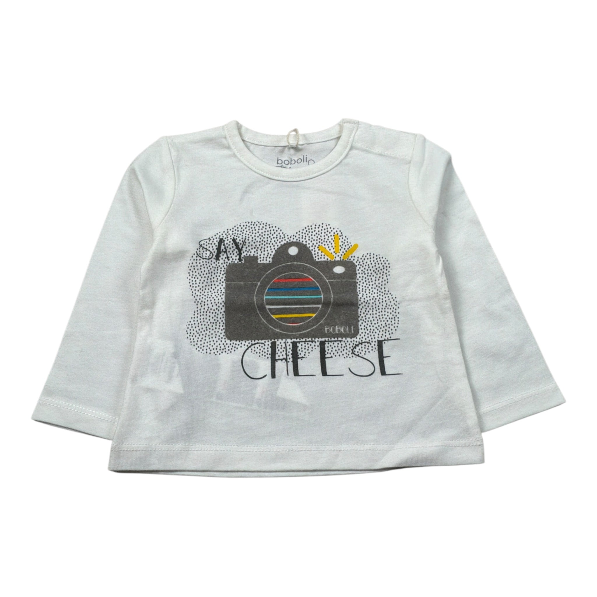 Boboli Shirt Girocollo tinta unita con Stampa Bianco per Neonato 106153 BIANCO BOBOLI 
