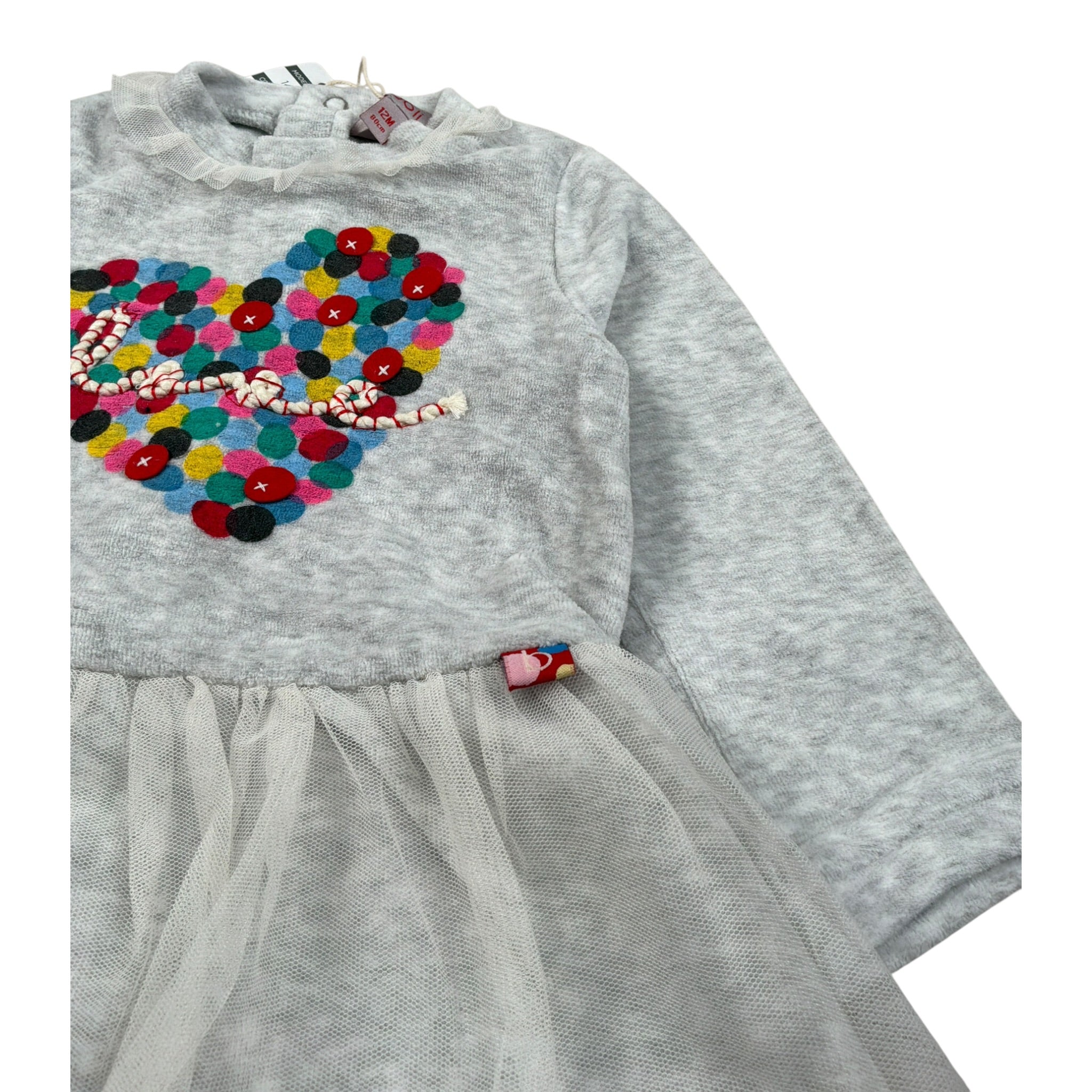 Boboli Abiti Manica Lunga tinta unita Grigio per Neonata 141051 GRIGIO BOBOLI 