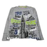 Boboli Shirt Girocollo tinta unita con Stampa Grigio per Bambino 518082 GRIGIO BOBOLI 