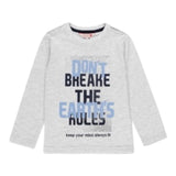 Boboli Shirt Girocollo tinta unita con Stampa Grigio per Bambino 599058 GRIGIO BOBOLI 