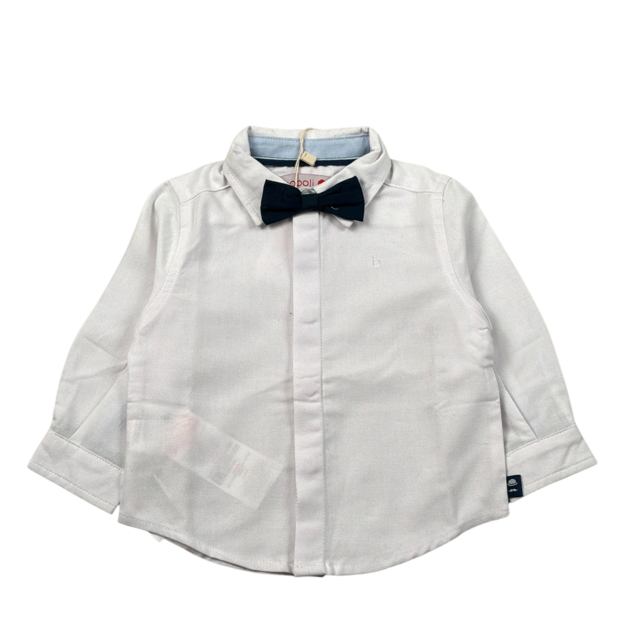 Boboli Camicia Manica Lunga tinta unita con Papillon Bianco per Neonato 716082 BIANCO BOBOLI 