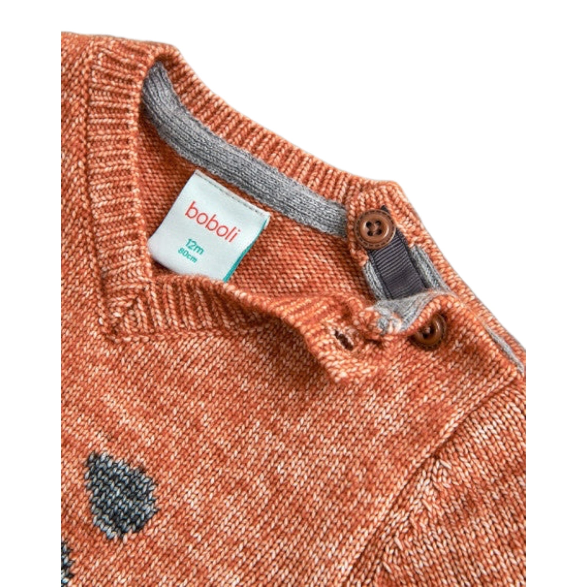 Boboli Maglia Girocollo tinta unita Arancione per Neonato 717038 ARANCIONE BOBOLI 