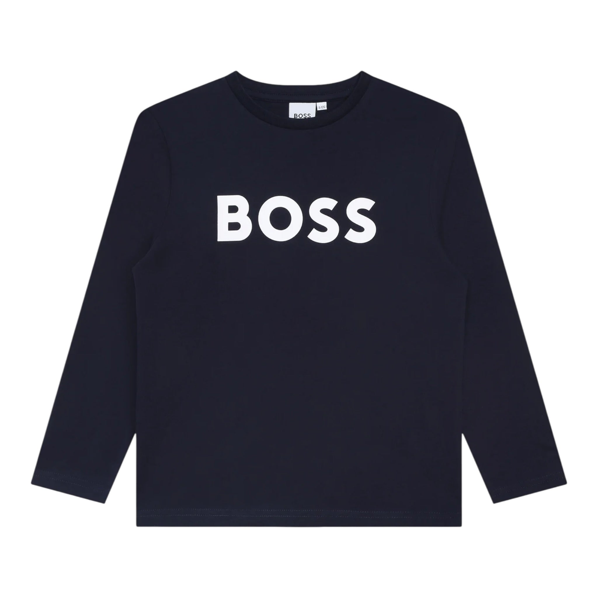 Boss Shirt Girocollo tinta unita con Stampa Blu per Bambino J25P25 BLU BOSS 
